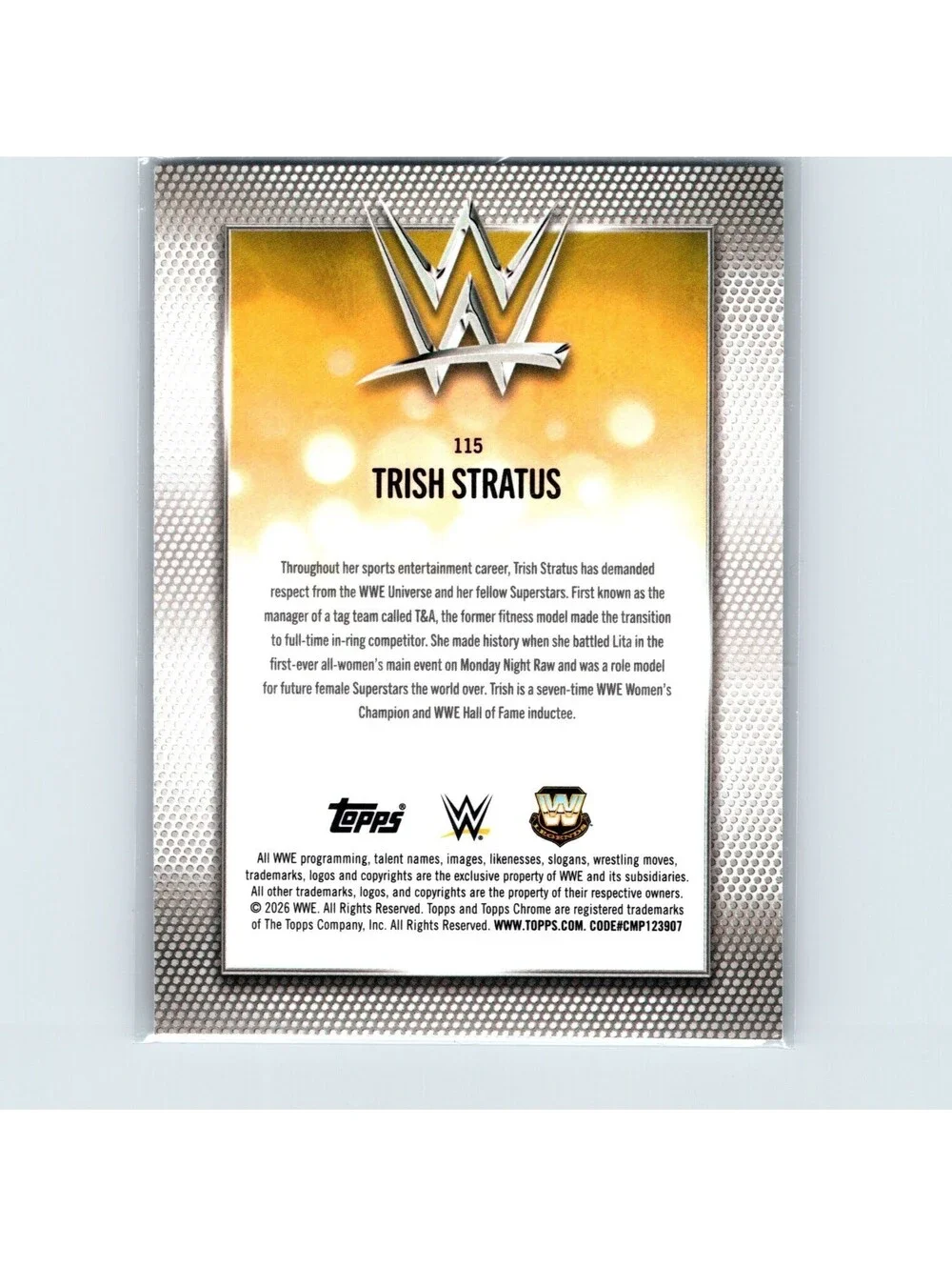 2026 Topps Chrome WWE Trish Stratus #115 Pink Refractor #/250